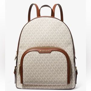 Michael Michael Kors Large Jaycee Backpack in Vanilla Signature